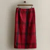 Ralph Lauren C. 1990 Plaid Wrap Skirt In Red