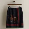 Ralph Lauren C. 1990 Print Wool Wrap Skirt In Brown