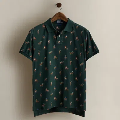 Ralph Lauren C. 1992 Equestrian-print Polo In Green