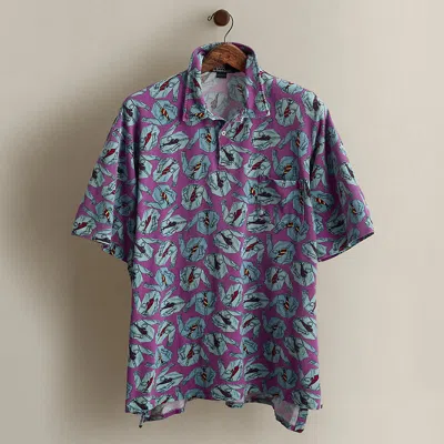 Ralph Lauren C. 1992 Graphic-print Polo In Purple