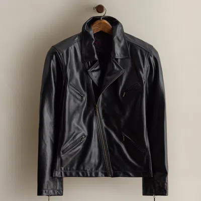Ralph Lauren C. 1994 Leather Moto Jacket In Black