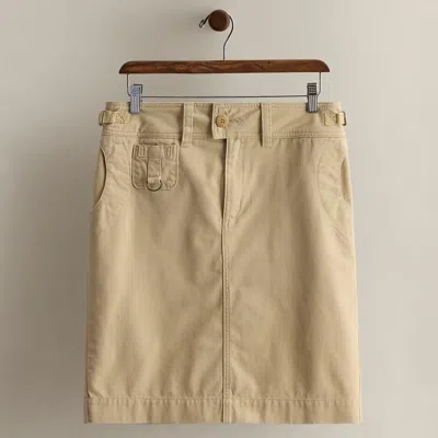 Ralph Lauren C. 1995 Cotton Utility Skirt In Neutral