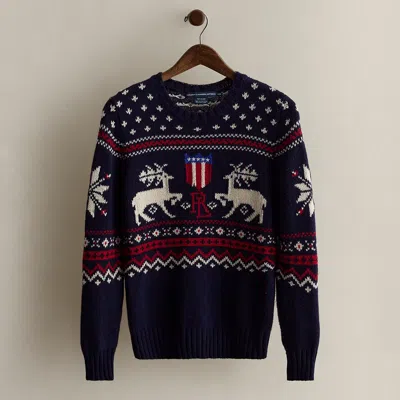 Ralph Lauren C. 1995 Cotton-wool Sweater In Blue