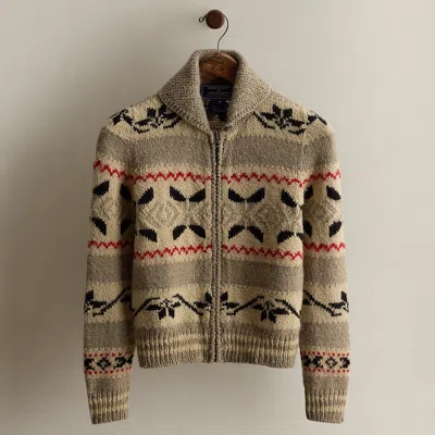 Ralph Lauren C. 1995 Wool Full-zip Cardigan In Brown
