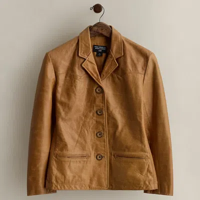 Ralph Lauren C. 1999 Leather Blazer In Brown
