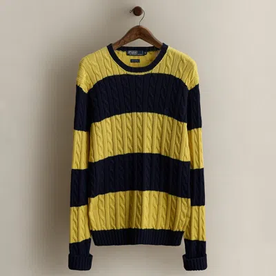 Ralph Lauren C. 2000 Cable-knit Sweater In Multi
