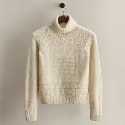Ralph Lauren C. 2000 Flag Wool Turtleneck In White