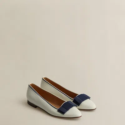 Ralph Lauren C. 2000 Leather Ballet Flats In White