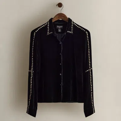 Ralph Lauren C. 2000 Studded Shirt In Black