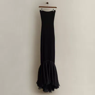 Ralph Lauren C. 2005 Cashmere Evening Dress In Black