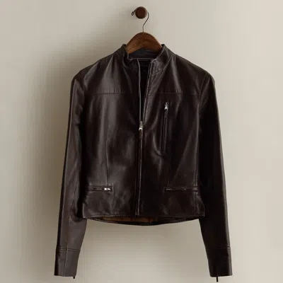 Ralph Lauren C. 2005 Lambskin Jacket In Burgundy