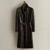 Ralph Lauren C. 2005 Lambskin Trench Coat In Brown