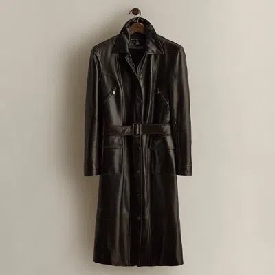 Ralph Lauren C. 2005 Lambskin Trench Coat In Brown