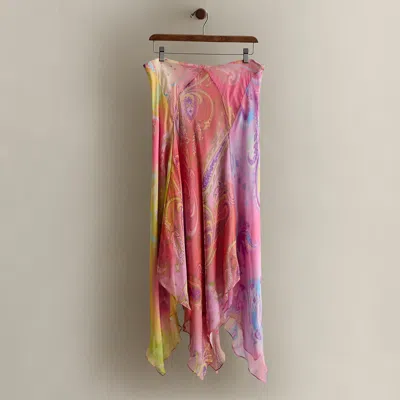 Ralph Lauren C. 2005 Paisley Silk Skirt In Multi