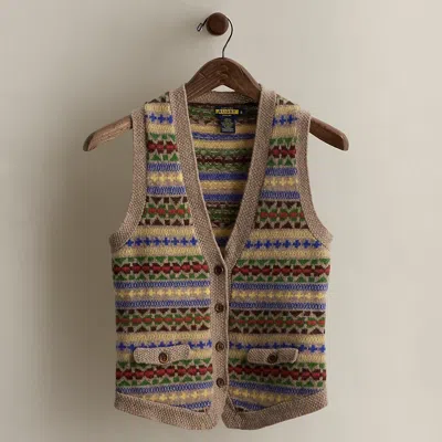 Ralph Lauren C. 2007 Fair Isle Wool Vest In Green