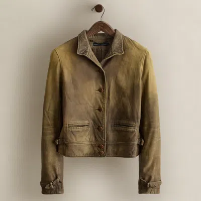 Ralph Lauren C. 2008 Leather Jacket In Green