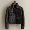 Ralph Lauren C. 2008 Leather Utility Jacket In Black