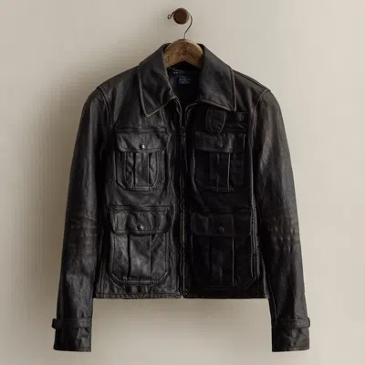 RALPH LAUREN RALPH LAUREN C. 2008 LEATHER UTILITY JACKET