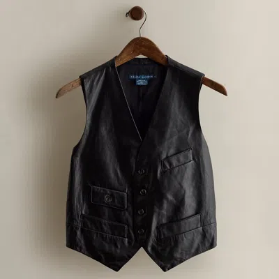 Ralph Lauren C. 2008 Leather Vest In Black