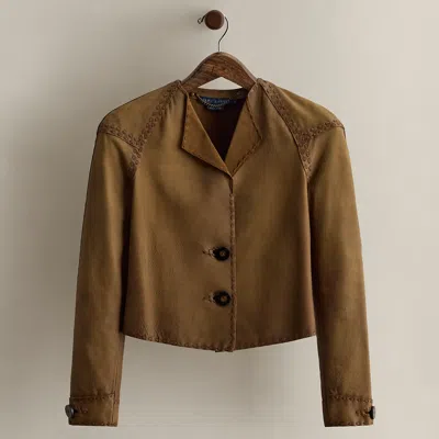 Ralph Lauren C. 2008 Pieced Leather Jacket In Brown