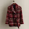 Ralph Lauren C. 2008 Plaid Wool Peacoat In Multi