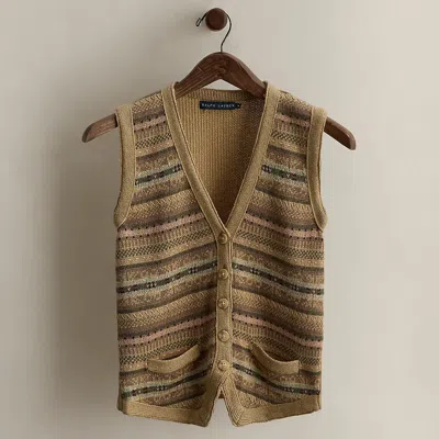 Ralph Lauren C. 2008 Silk-blend Sweater Vest In Green