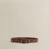 Ralph Lauren C. 2008 Studded Leather Belt In Brown