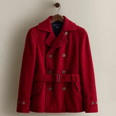 Ralph Lauren C. 2008 Wool-blend Peacoat In Red