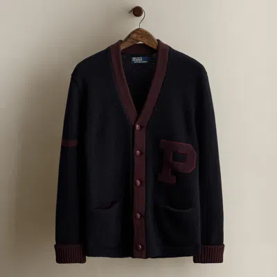 Ralph Lauren C. 2010 Letter Cardigan In Black