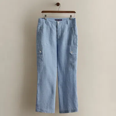 Ralph Lauren C. 2010 Linen Cargo Pant In Blue