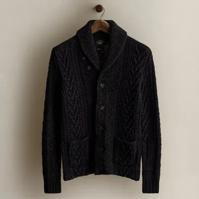 Ralph Lauren C. 2015 Cotton Shawl Cardigan In Black