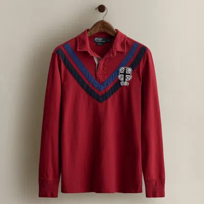 Ralph Lauren C. 2015 Crest Rugby Shirt In Red