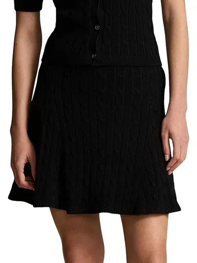 Ralph Lauren Cable Blend Skirt In Polo Black