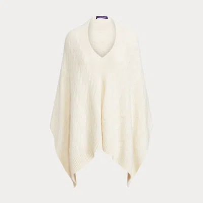 Polo Ralph Lauren Cable Cashmere Poncho Scarf In Cream