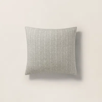 Ralph Lauren Cable Cashmere Throw Pillow In Heather Gray