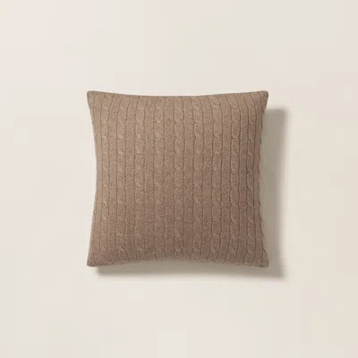 Ralph Lauren Cable Cashmere Throw Pillow In True Natural In Brown