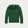 Polo Ralph Lauren Kids' Cable Cotton Hooded Full-zip Jumper In Green