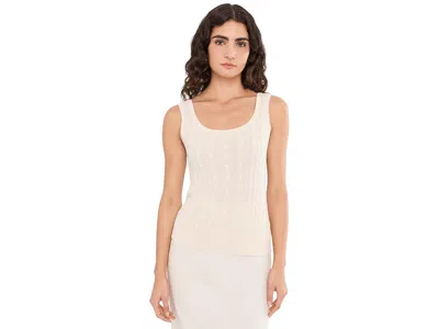 Ralph Lauren Cable Cotton-blend Sleeveless Sweater Women's Sweater Mascarpone Cream: Md In Brown
