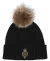 Ralph Lauren Cable Crest Patch Hat In Black