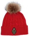 Ralph Lauren Cable Crest Patch Hat In Red