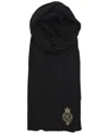 Ralph Lauren Cable Crest Patch Scarf In Black
