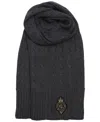 Ralph Lauren Cable Crest Patch Scarf In Gray