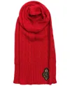 Ralph Lauren Cable Crest Patch Scarf In Red