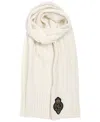 Ralph Lauren Cable Crest Patch Scarf In White