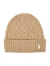 Polo Ralph Lauren Cable-knit Beanie Hat In Brown