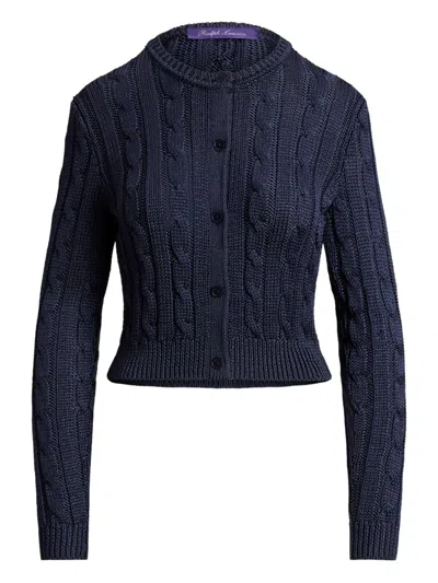 Ralph Lauren Cable-knit Buttoned Cardigan In Blue