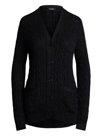 Ralph Lauren Cable-knit Cardigan In Black
