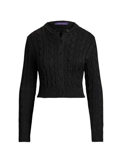 Ralph Lauren Cardigan Mit Zopfmuster In Black
