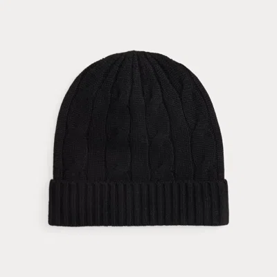Ralph Lauren Cable-knit Cashmere Beanie In Black
