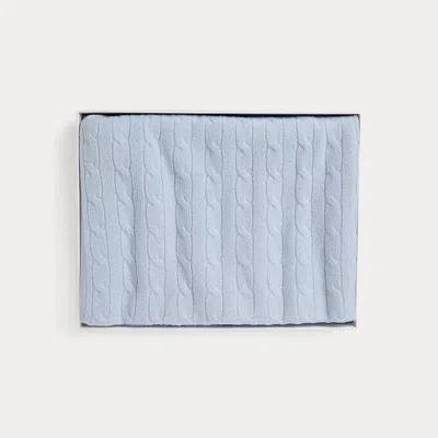Ralph Lauren Babies'  Cable-knit Cashmere Blanket In Blue
